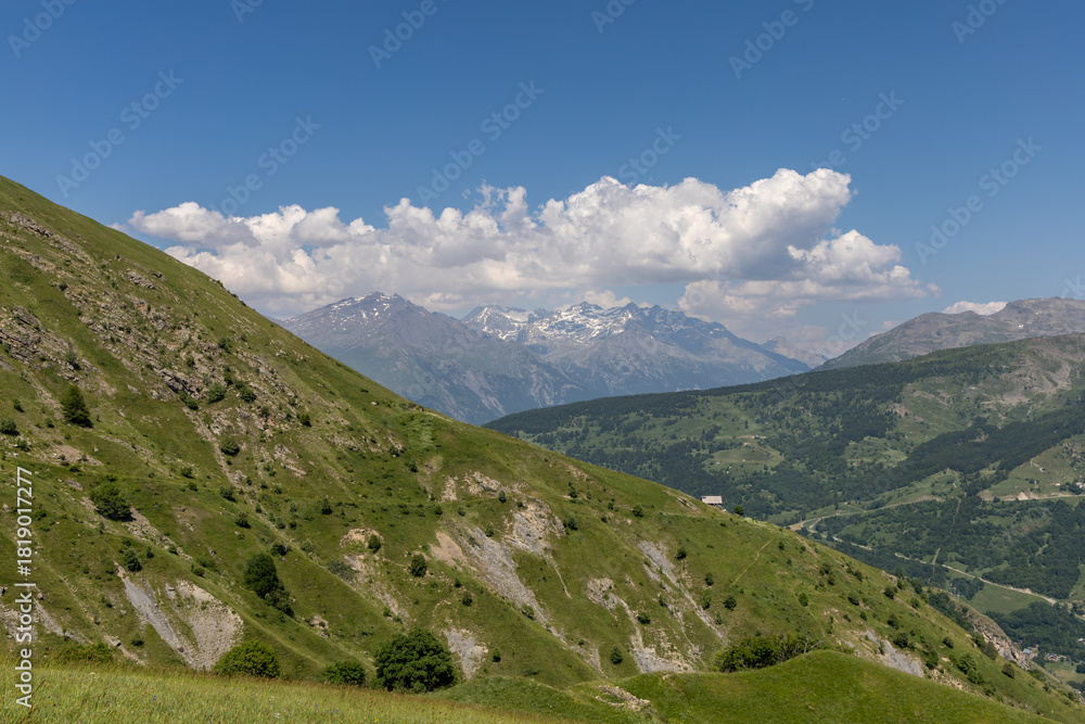 Naklejka premium Mountain view in the Arves massif, French Alps