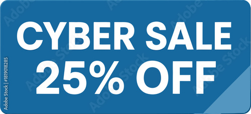 Cyber monday sales twenty five percent off promotional discount banner for online shopping