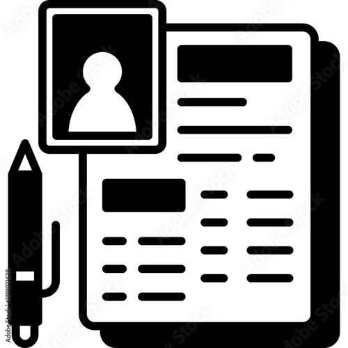 Resume Document Solid Icon