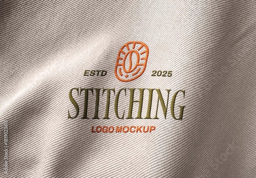 Stitching Embroidery Logo Mockup