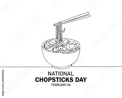 National chopsticks day february 6 vector illustration, holiday concept, suitable for web banner poster or card campaign