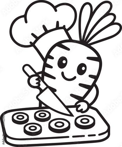 Silhouette of cooking woman with kitchen utensils appliances and furniture