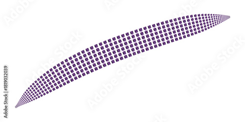 Abstract arc of purple dots a modern vector design element isolated on white for creative backgrounds and layouts