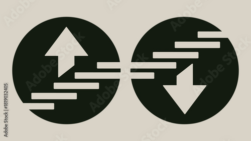 Abstract representation of data transfer and connection between two points