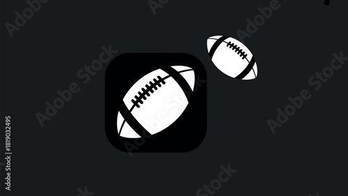 Two stylized american footballs on a dark background