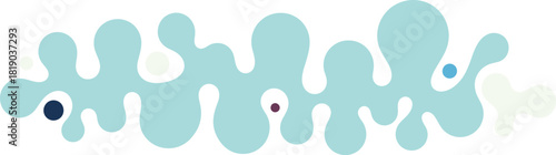 Abstract vector illustration of a light blue liquid-like organic shape with subtle colored dots. Suitable for modern design backgrounds and graphic elements.