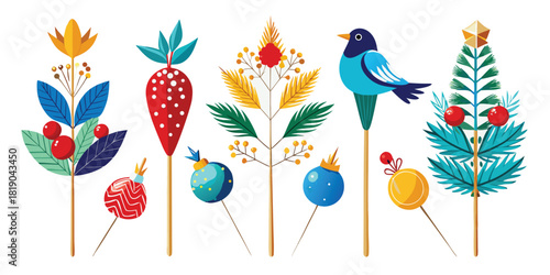 Holiday ornaments christmas decorations festive season celebration winter design art craft