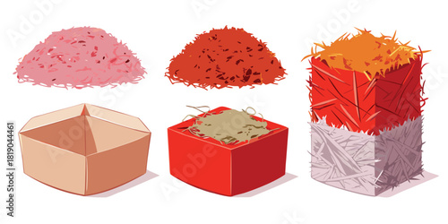 Shredded paper box packaging filler material craft diy shipping protection art design