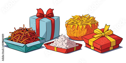 Gifts presents boxes bows celebration holiday birthday surprise party festive