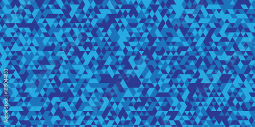 Abstract geometric seamless pattern origami blue, green square cube repeat triangulated random cube low polygon triangle textile abstract corporate creative design.	
