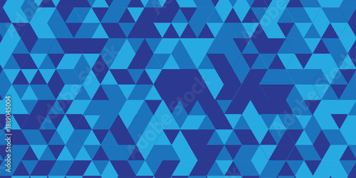 Abstract geometric seamless pattern origami blue, green square cube repeat triangulated random cube low polygon triangle textile abstract corporate creative design.	
