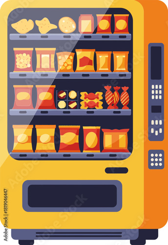 Flat Design Snack Vending Machine Icon