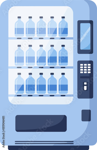 Flat Design Vending Machine Icon for Bottled Water