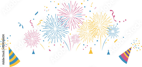 Happy New Year Fireworks Celebration