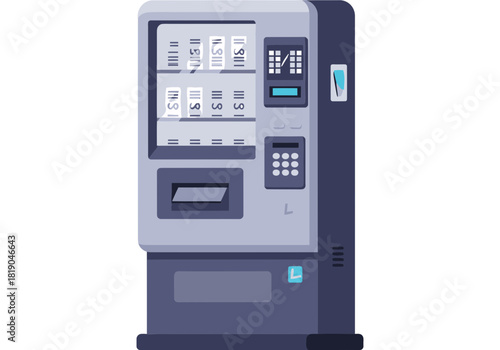 Ticket Vending Machine Flat Vector Icon