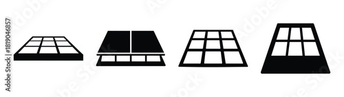 Modern dance floor panels arrangement perspective view of four configurations
