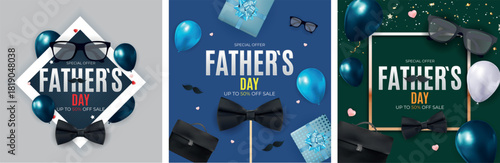 An illustration of a tie and text Happy Father's Day in celebration of fathers day