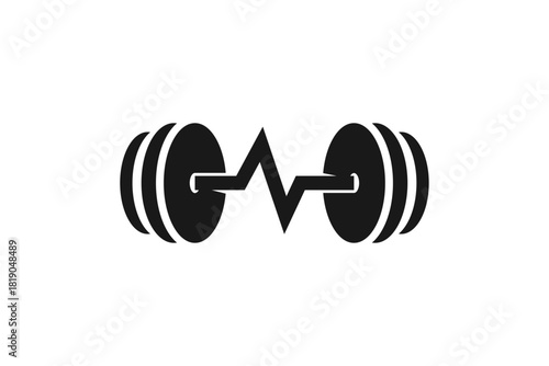 Dumbbell Heartbeat Logo  Fitness Health Graphic Icon