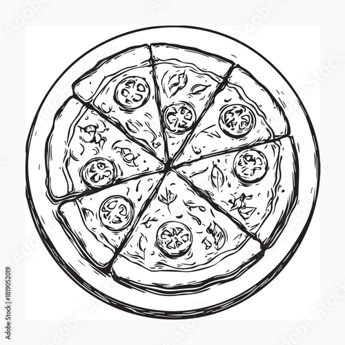 vector illustration of a pizza