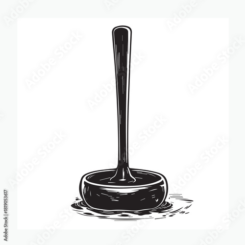 black plunger isolated on white