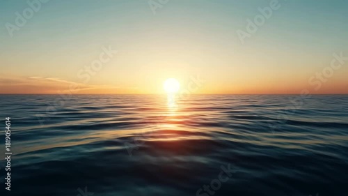 Sunset over calm ocean