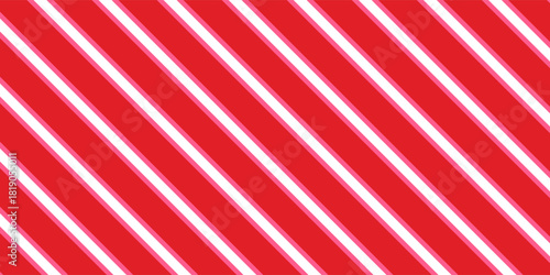 Red stripes on white background. Striped diagonal pattern Vector illustration of Seamless background Christmas or winter theme Background  lines modern