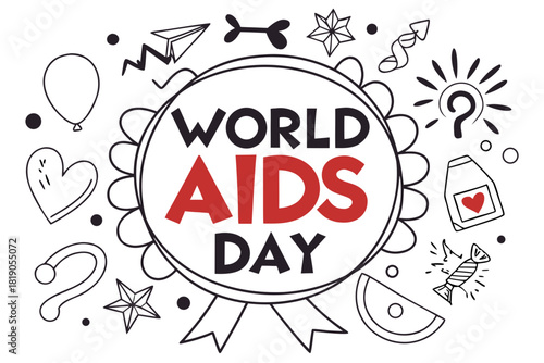 WORLD AIDS DAY vector illustration isolated on white background