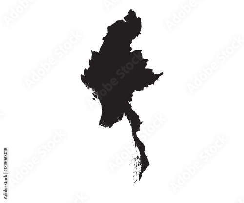 Myanmar  map Vector