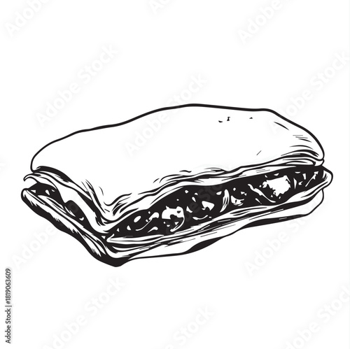 strudel food isolated on white background