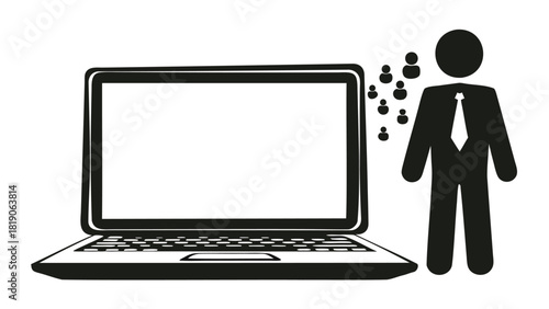 Dynamic composition featuring a silhouette of a business person in motion suitable for corporate and professional themes rendered in vibrant cmyk colors