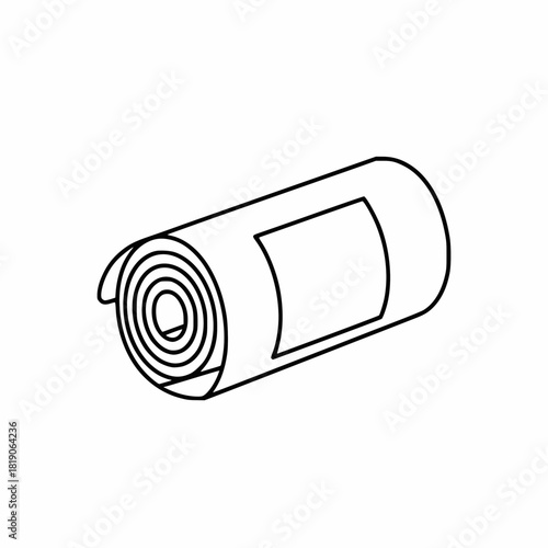 Outline design of a rolled bandage, copy space.