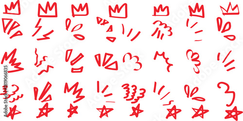 A collection of black hand-drawn doodles on graph paper. Doodle art celebrating kindness and compassion with hearts and hands