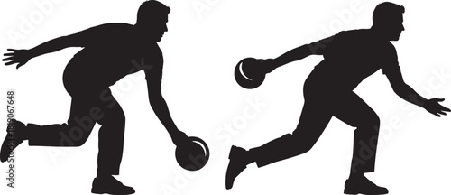 Two athletes in silhouette in action playing a sport silhouette