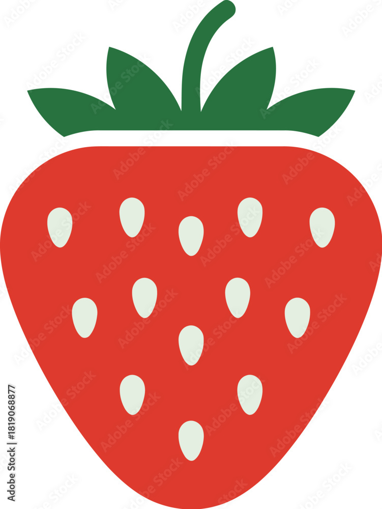 Obraz premium Strawberry vector illustration red fruit graphic design food sweet healthy dessert icon