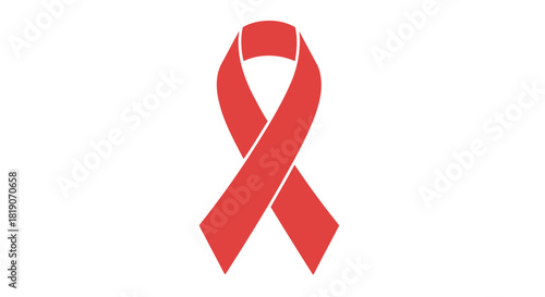 Red awareness ribbon symbol for hiv and aids isolated on