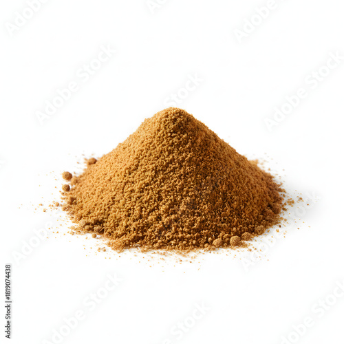 Roasted Cumin Powder Small Pile Isolated on White Background