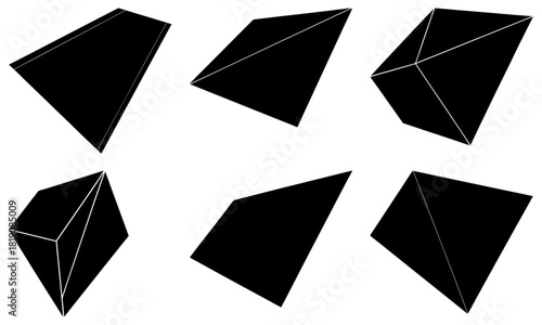 Geometric shapes dancing in a minimalist composition, perfect for adding a modern and artistic flair to your design projects with sleek, unique elements