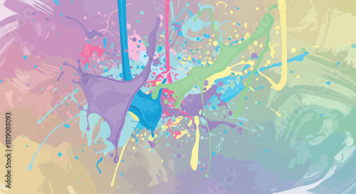 Vibrant abstract liquid paint splashes a creative colorful explosion	