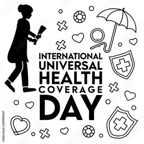 INTERNATIONAL UNIVERSAL HEALTH COVERAGE DAY vector illustration 