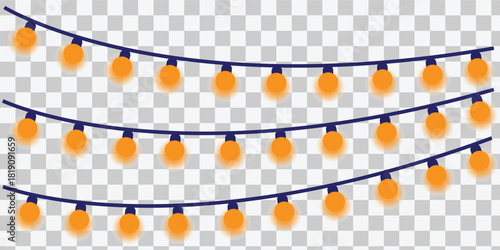 Light effect vector png, christmas lights silhouette, christmas lights vector,  christmas lights clipart.