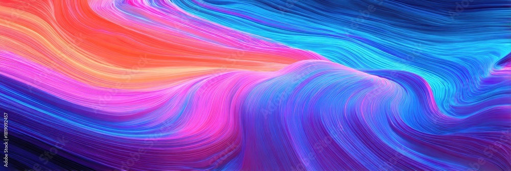 Obraz premium Flowing, colorful, abstract waves
