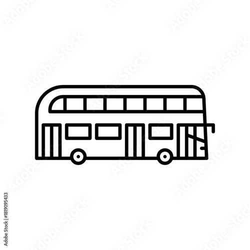 double decker bus outline icon. London bus black line illustration.