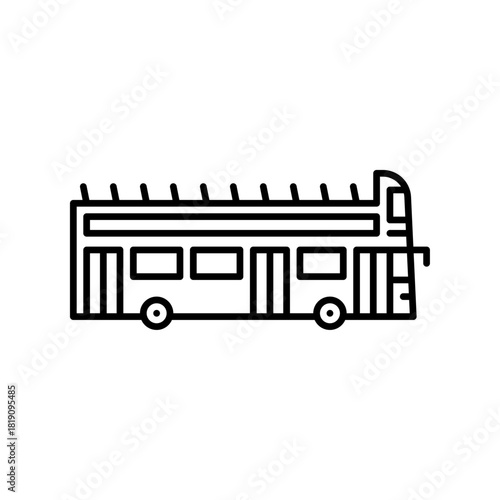 double decker bus outline icon. public transport black line illustration.