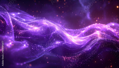 紫の光の波・神秘的な輝きの背景