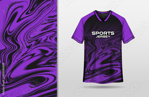 Abstract sports black and purple grunge liquify background for jersey design