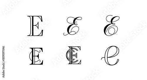 Elegant Letter E Variations A Study in Typographic Design.
