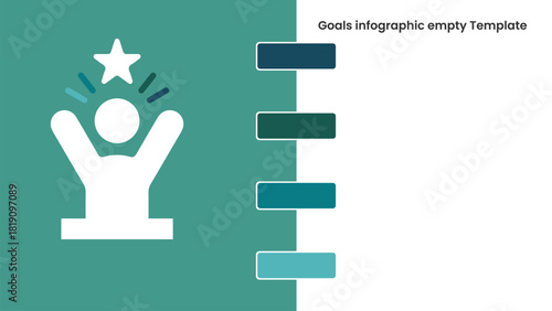 Goals Achievement Infographic with Success Icon and Empty Steps for Business Presentation