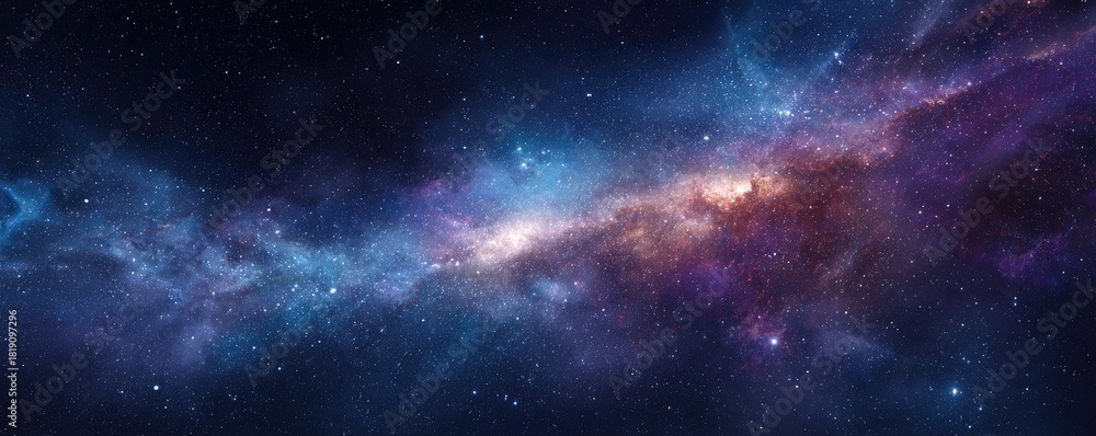 Fototapeta premium Vibrant space view with nebula, cosmic dust, and distant stars
