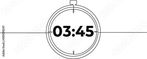 Minimalist timer illustration showing time at three forty five