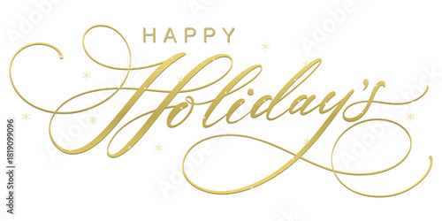 Happy holidays text phrase. vector calligraphy. Greeting holiday card, Christmas and New Year phrase. Hand lettering inscription to winter holiday design